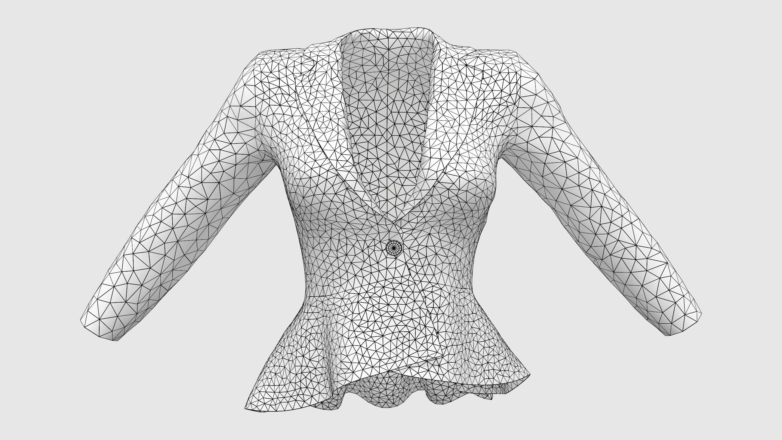 Ladies Peplum Style Jacket Low-poly 3D model_6