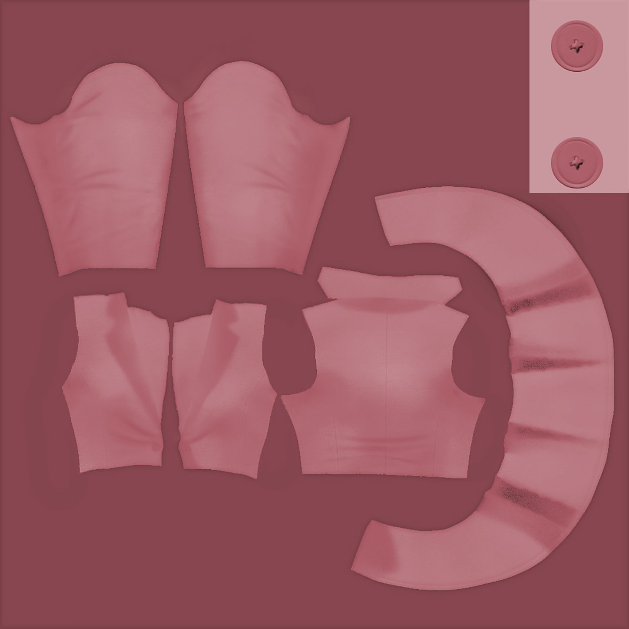 Ladies Peplum Style Jacket Low-poly 3D model_11