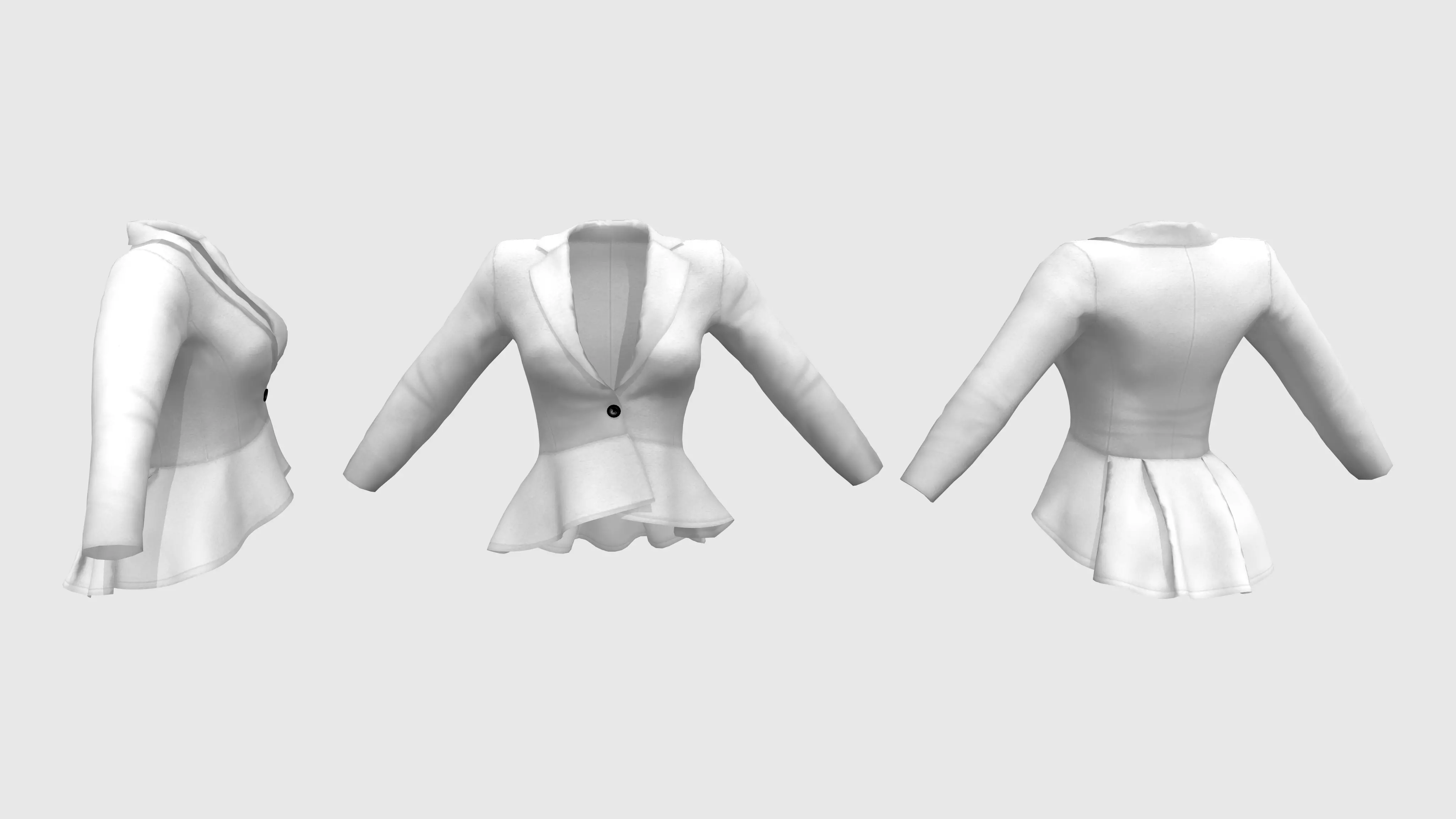 Ladies Peplum Style Jacket Low-poly 3D model_0