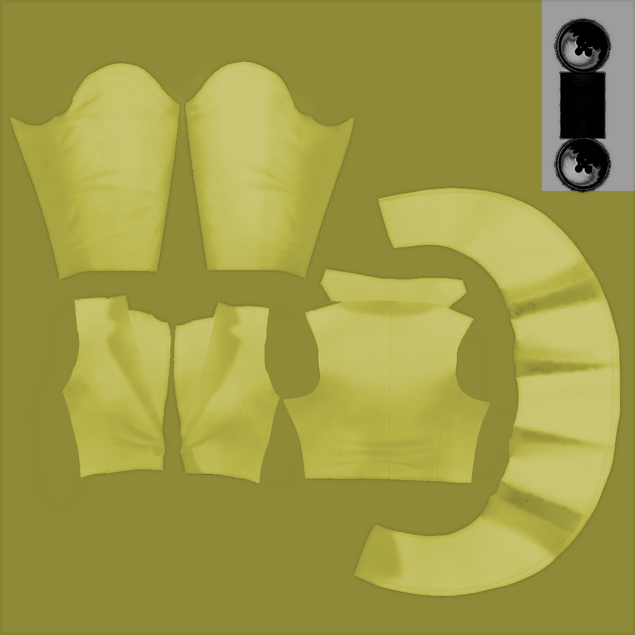 Ladies Peplum Style Jacket Low-poly 3D model_14