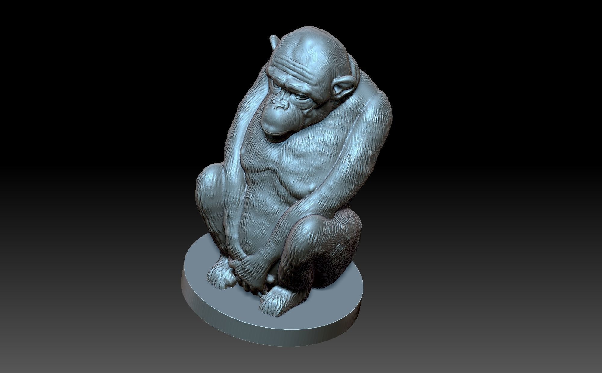 Monkey figurine 3D print model_6