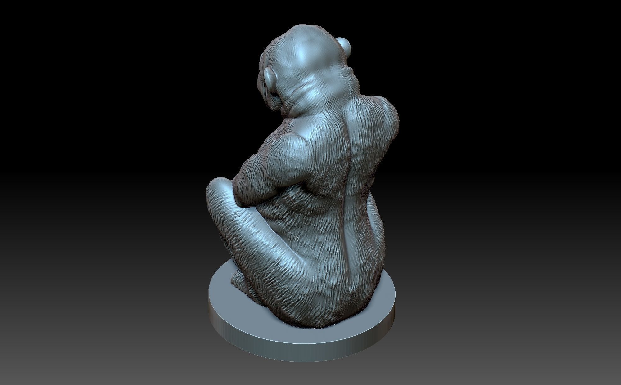 Monkey figurine 3D print model_5