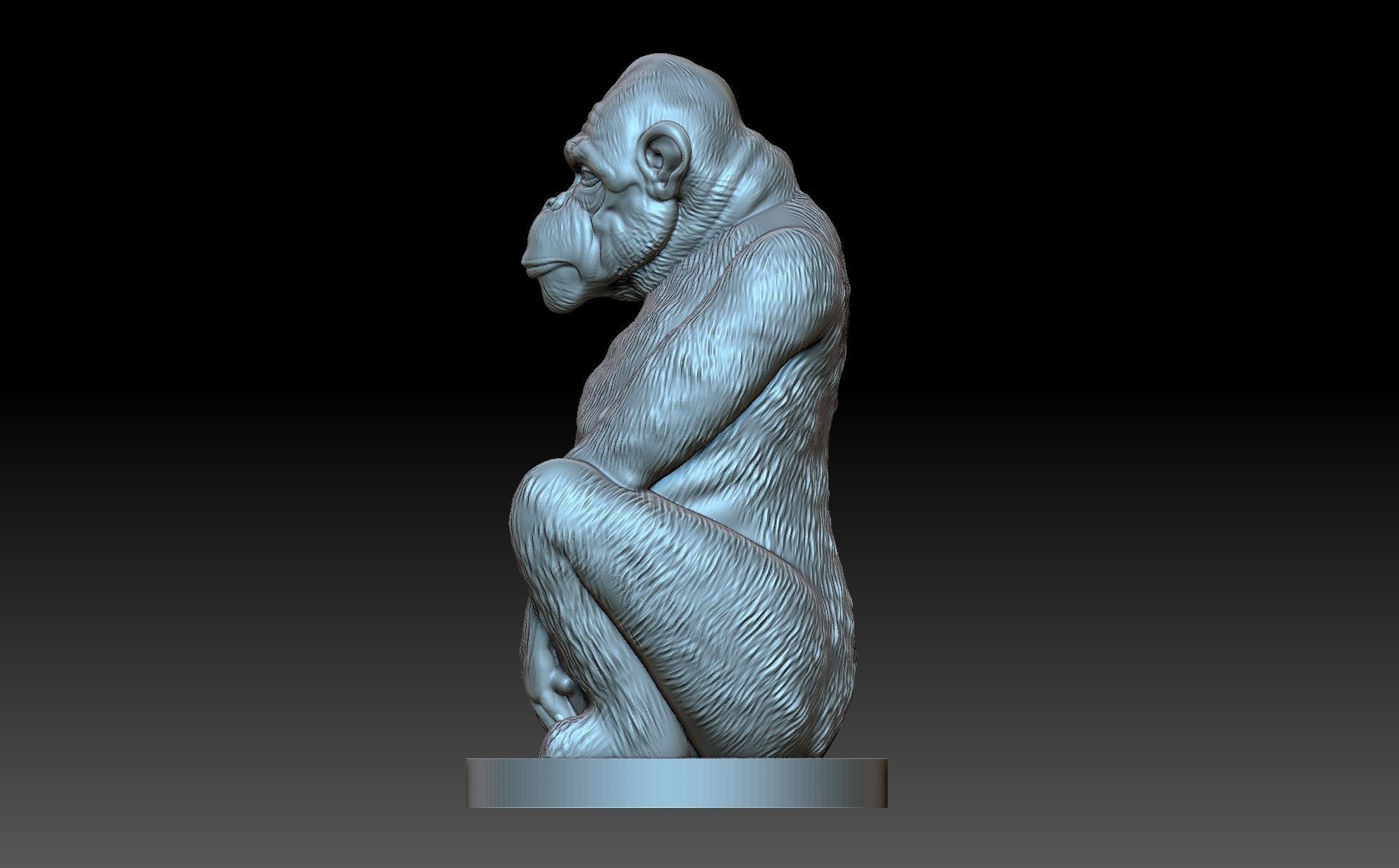 Monkey figurine 3D print model_2