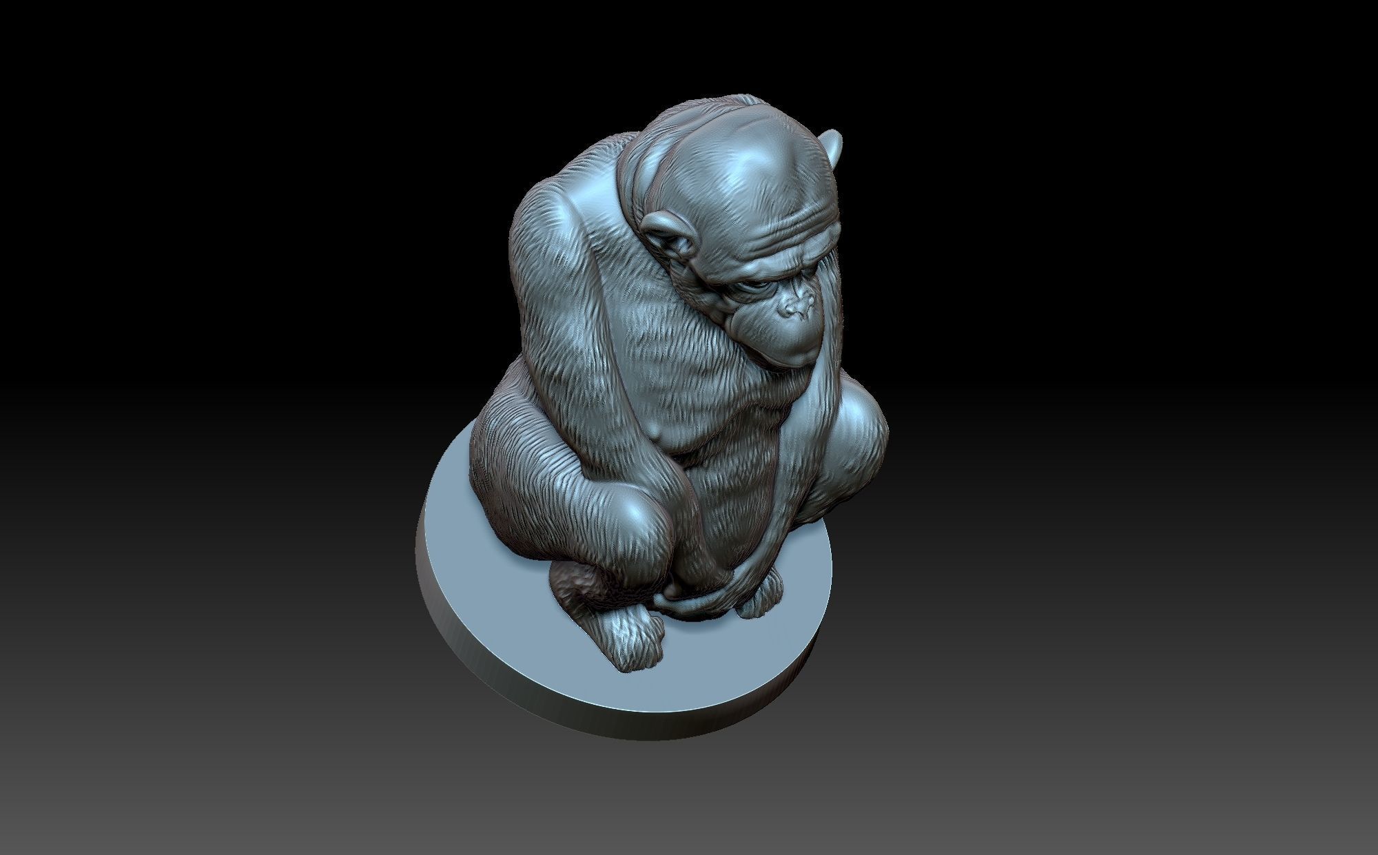 Monkey figurine 3D print model_7