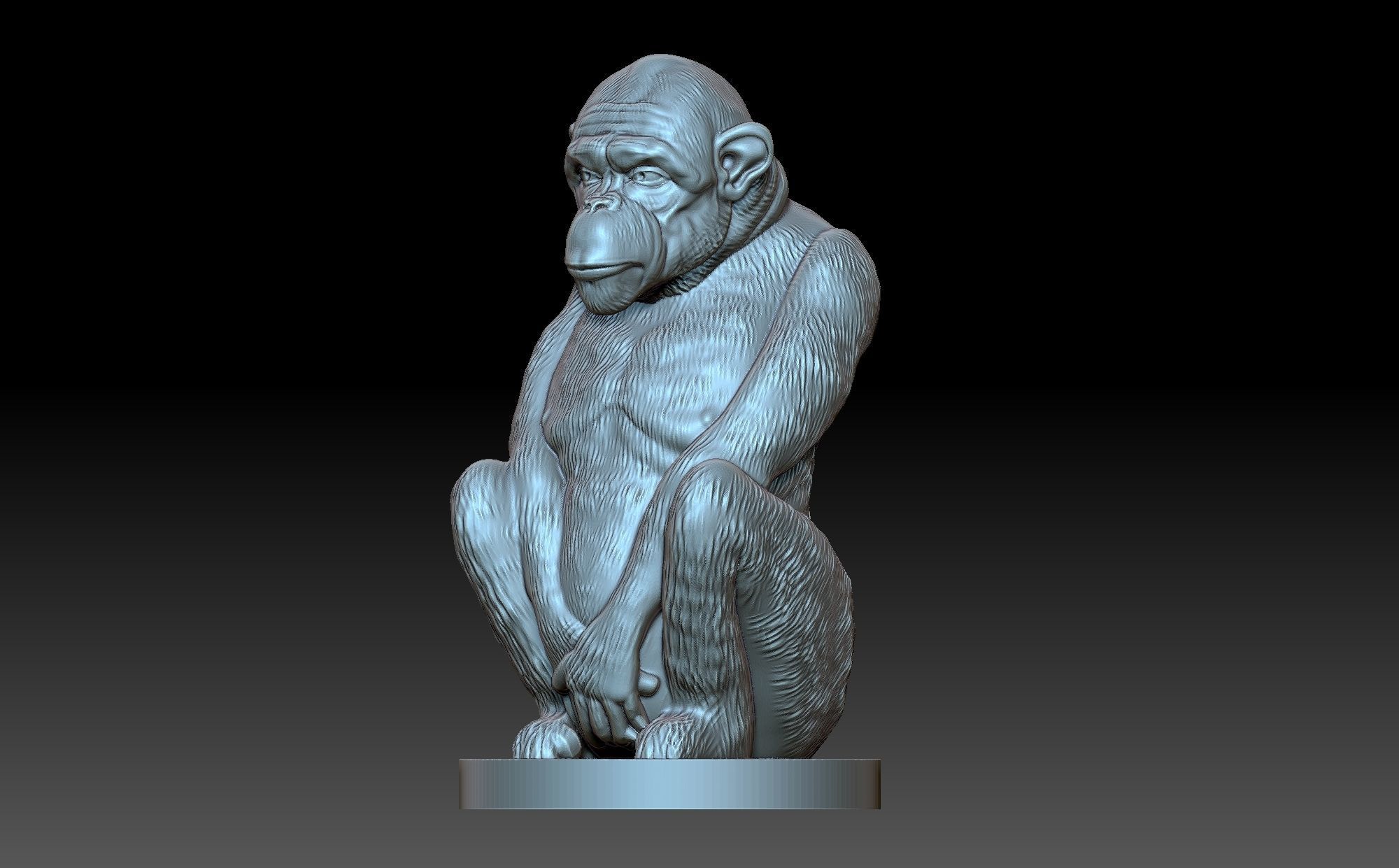 Monkey figurine 3D print model_1