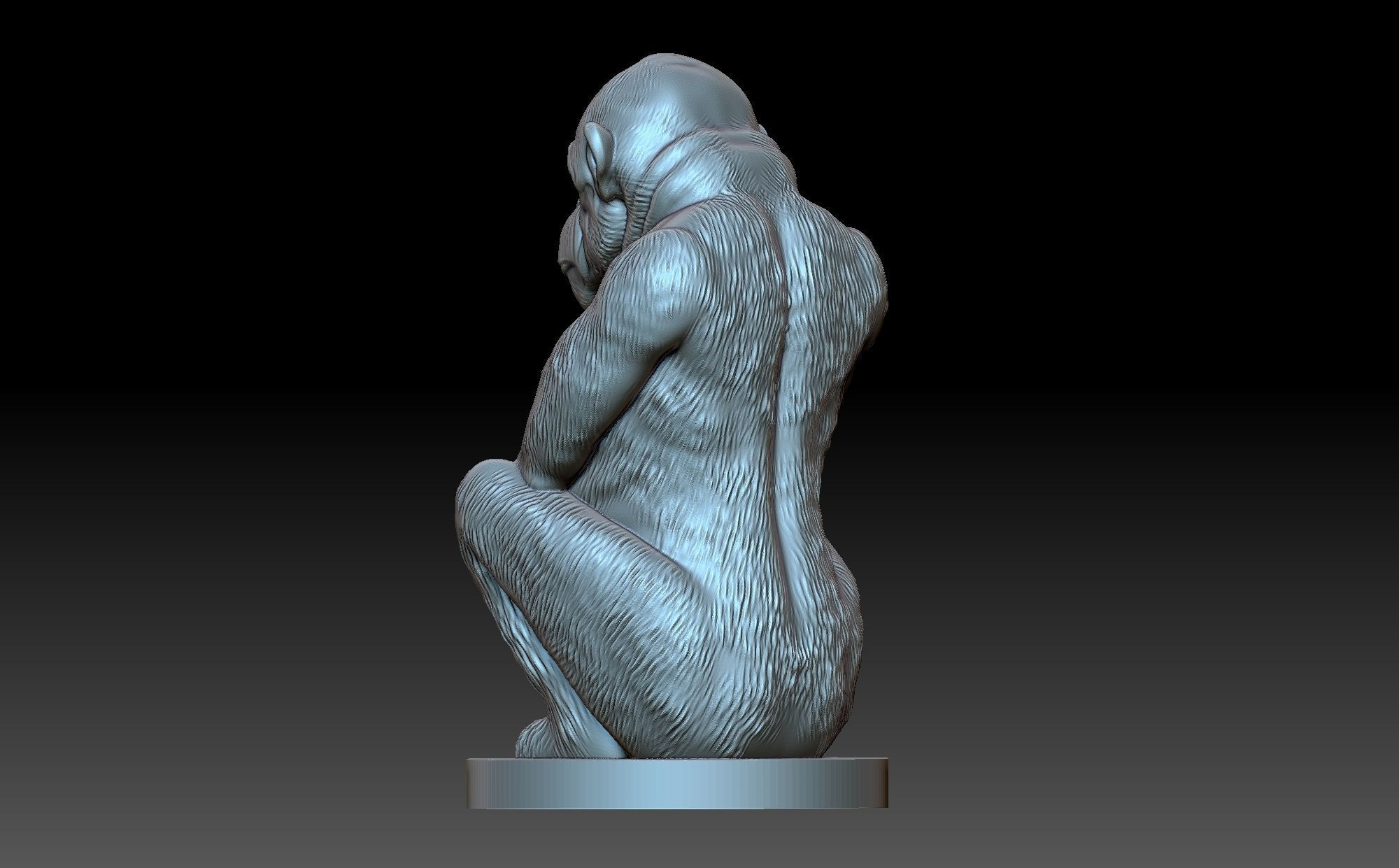 Monkey figurine 3D print model_3