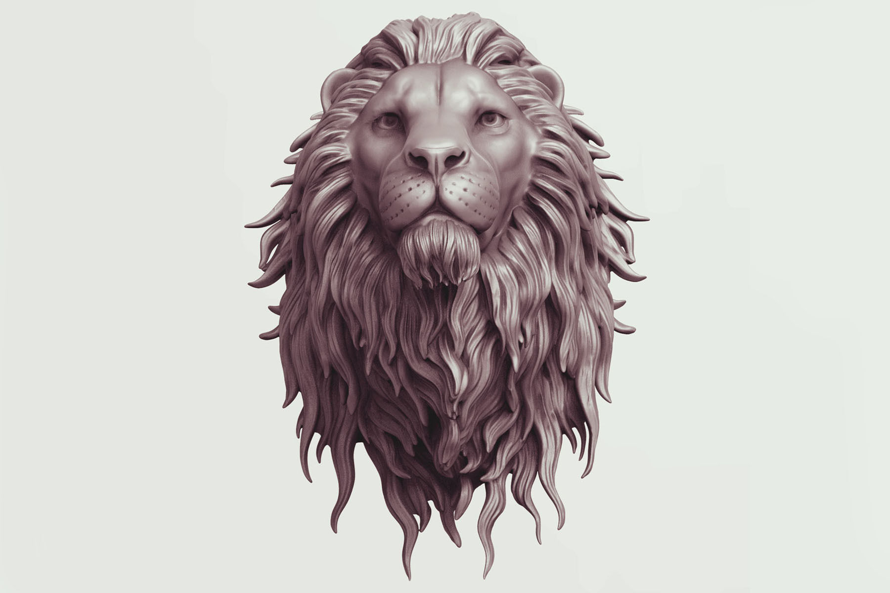 lion head pendant 3D print model_3