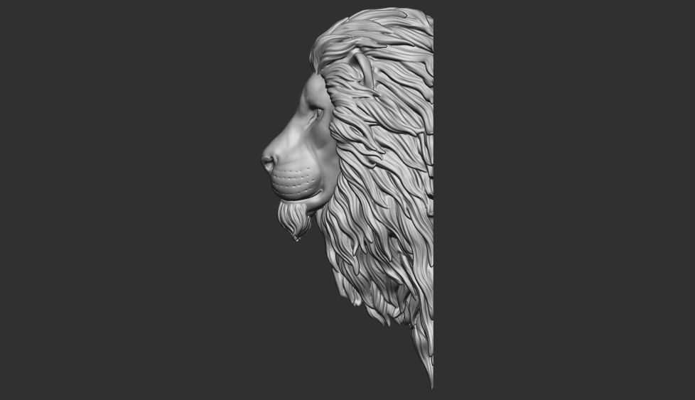 lion head pendant 3D print model_5