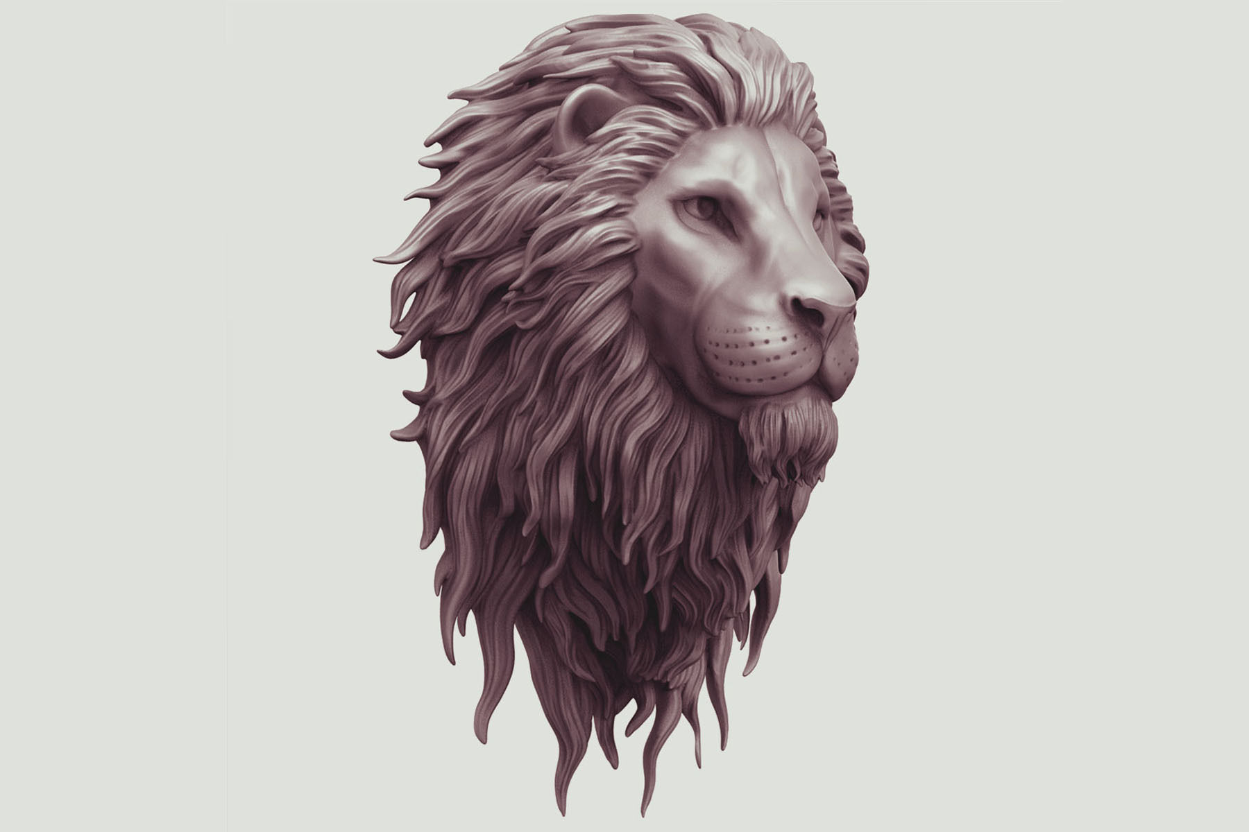 lion head pendant 3D print model_2