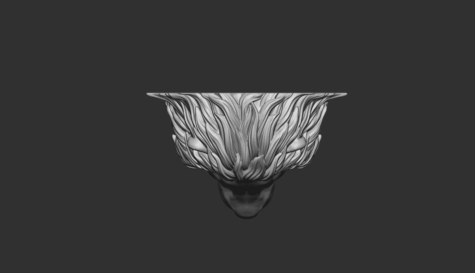 lion head pendant 3D print model_6