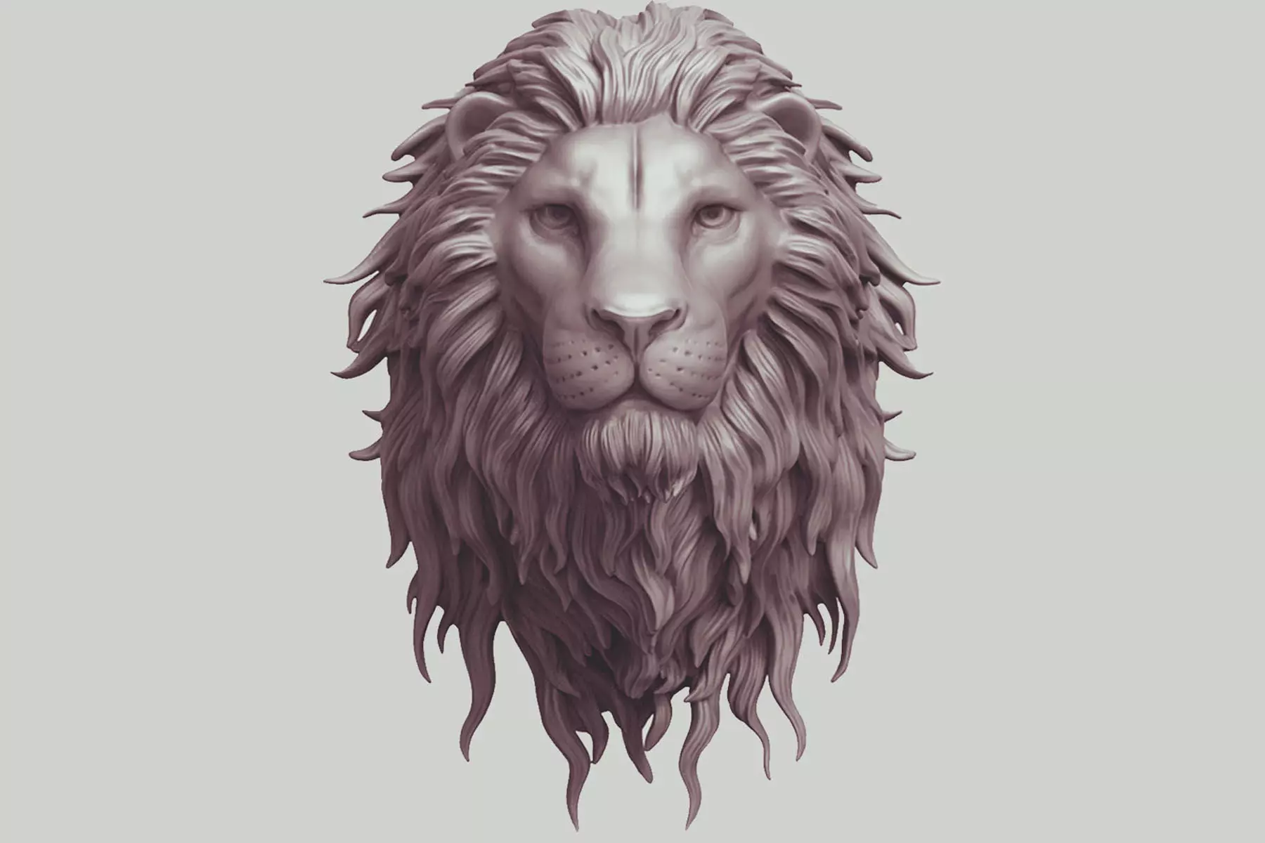 lion head pendant 3D print model_0