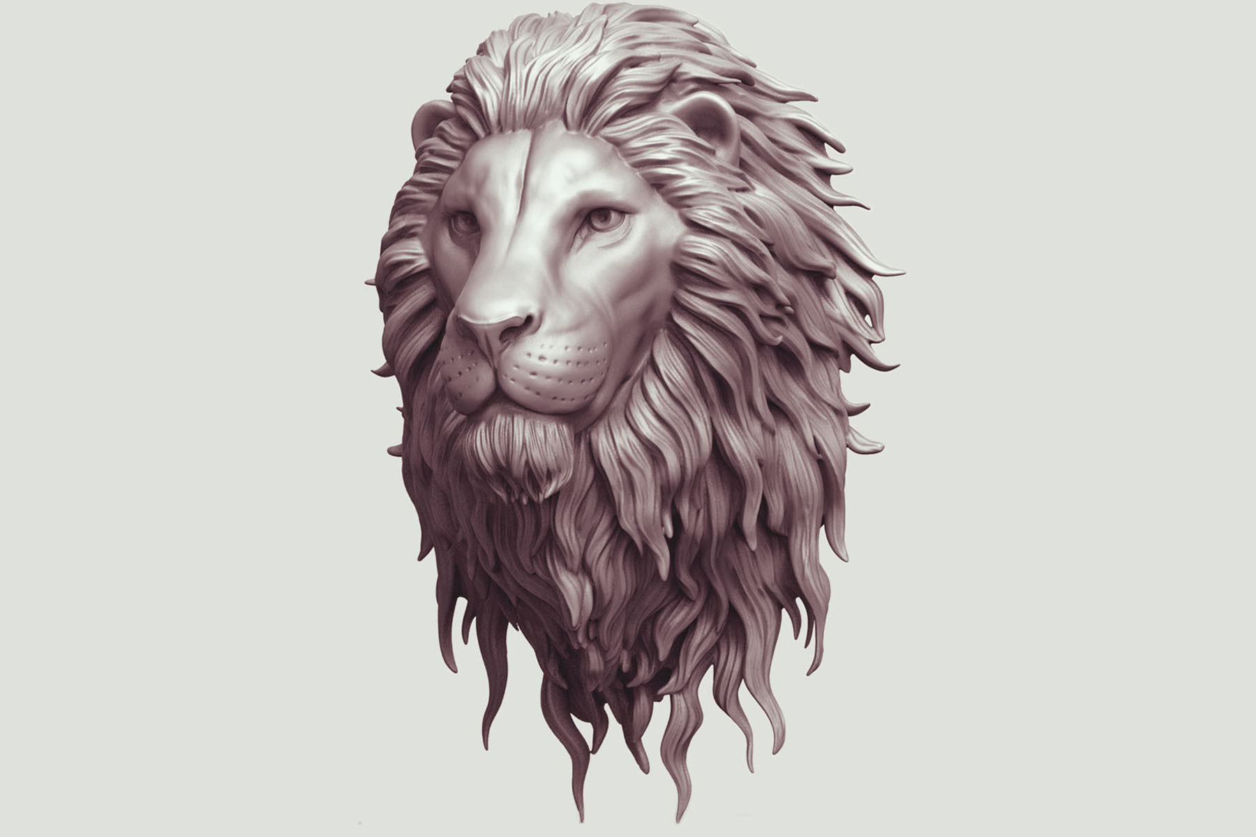 lion head pendant 3D print model_1