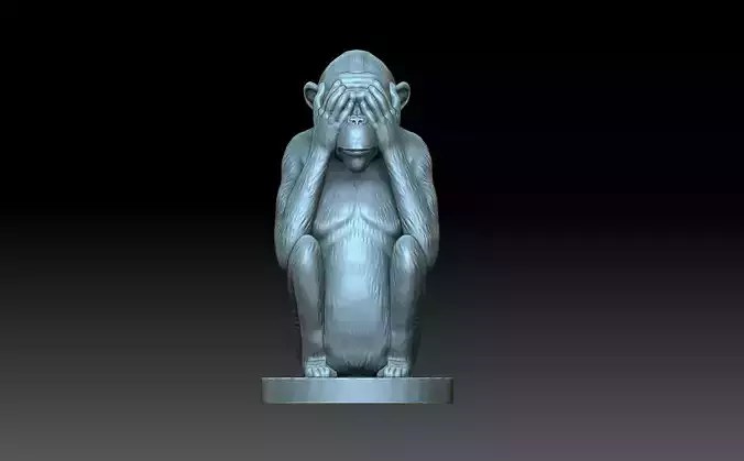 Monkey with his eyes closed