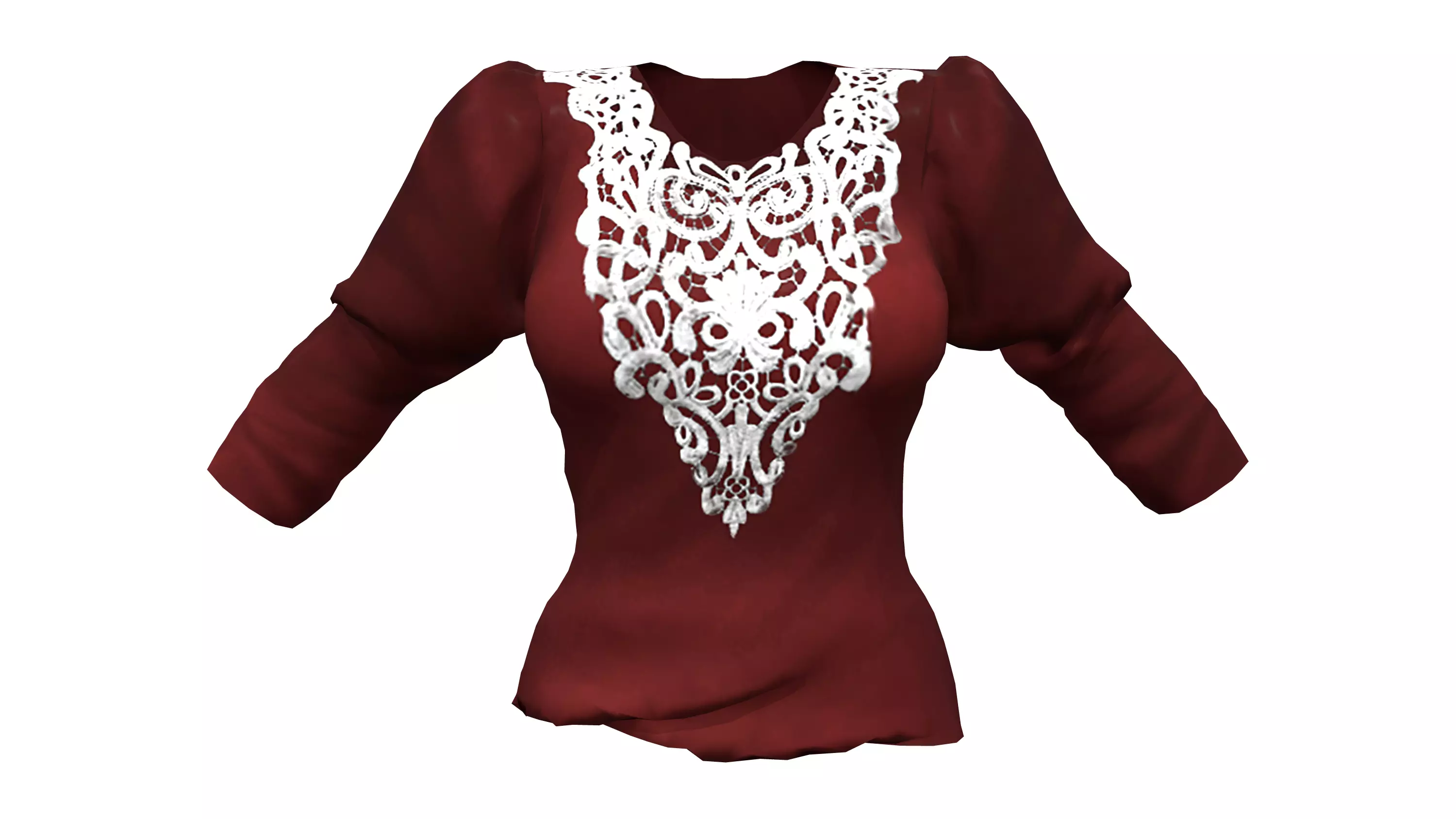 Ladies Massive Shoulders Top Low-poly 3D model