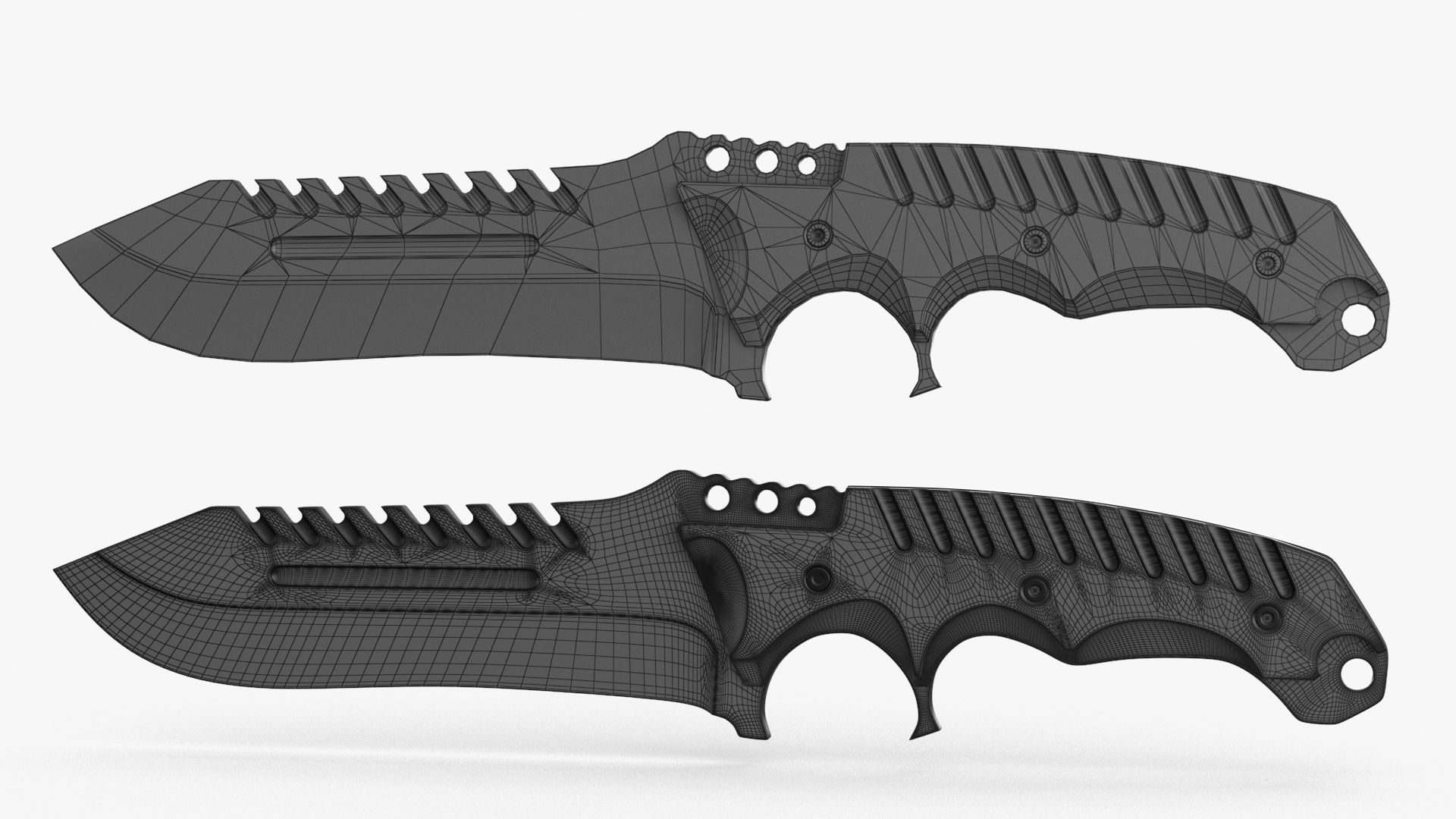 Combat Tactical Knife v1 Low-poly 3D model_10