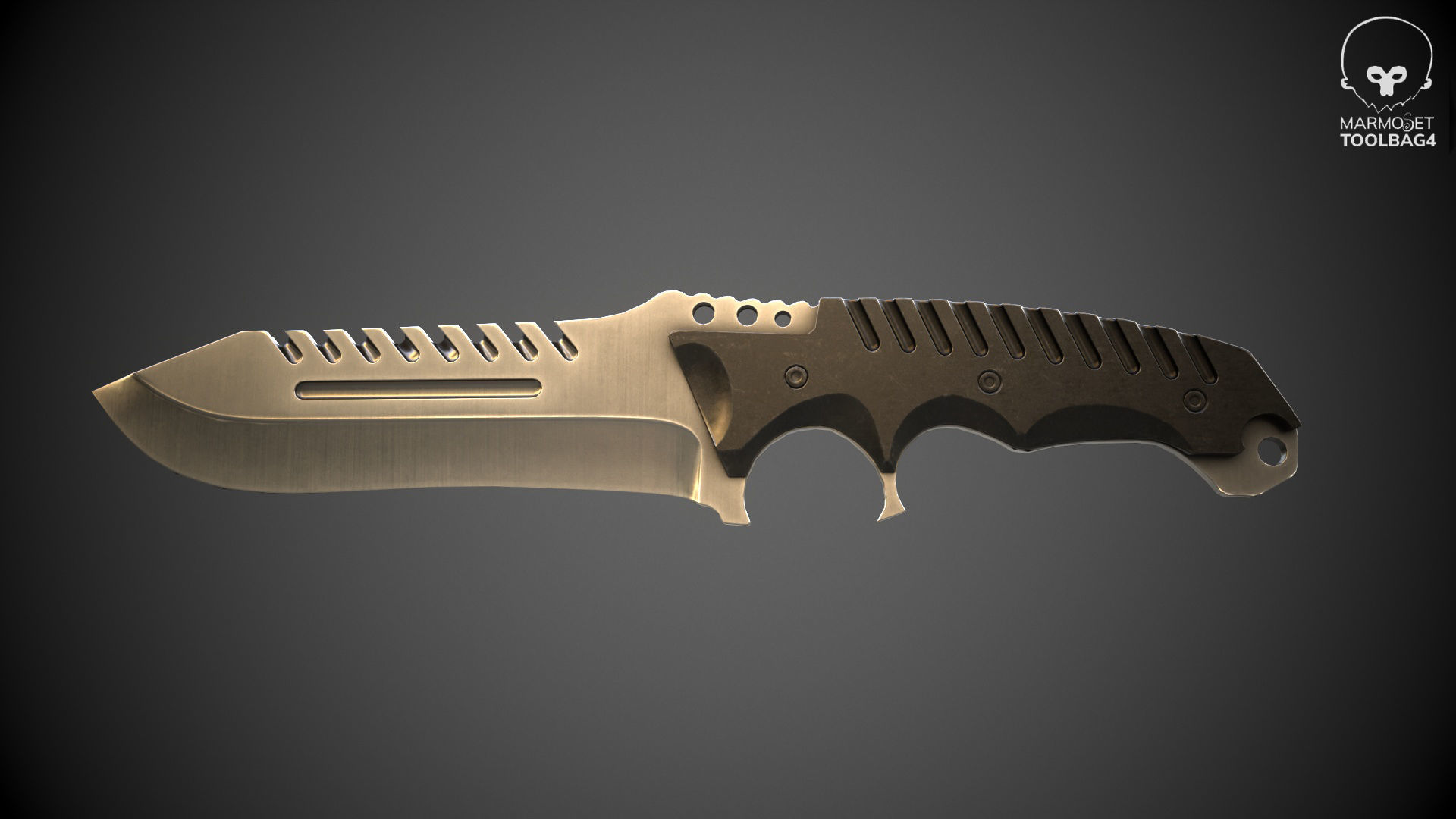 Combat Tactical Knife v1 Low-poly 3D model_11
