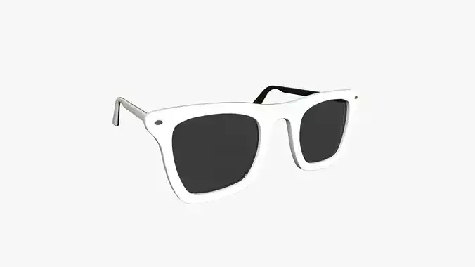 Sunglass E08 White - Character Design Fashion Low-poly 3D model