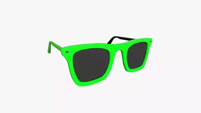 Sunglass E09 Green - Character Design Fashion Low-poly 3D model