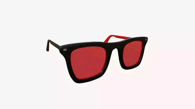 Sunglass E10 Black Red - Character Design Fashion Low-poly 3D model