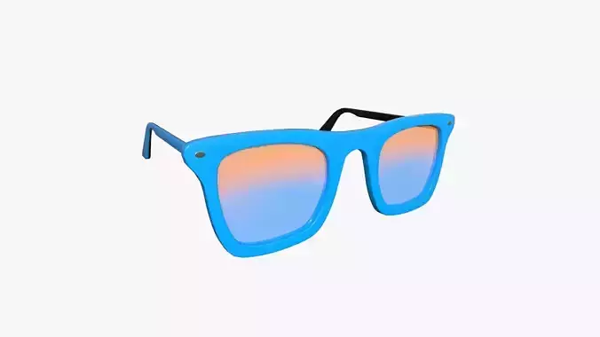 Sunglass E11 Blue Orange - Character Design Fashion Low-poly 3D model