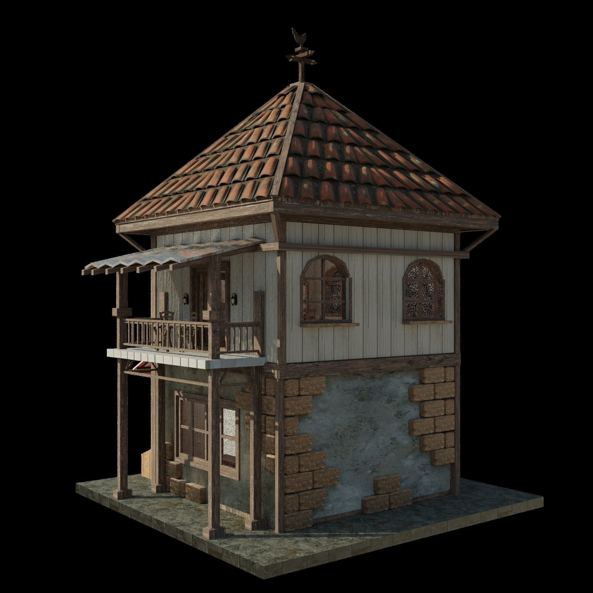 Enterable Grocery and Home Low-poly 3D model_13