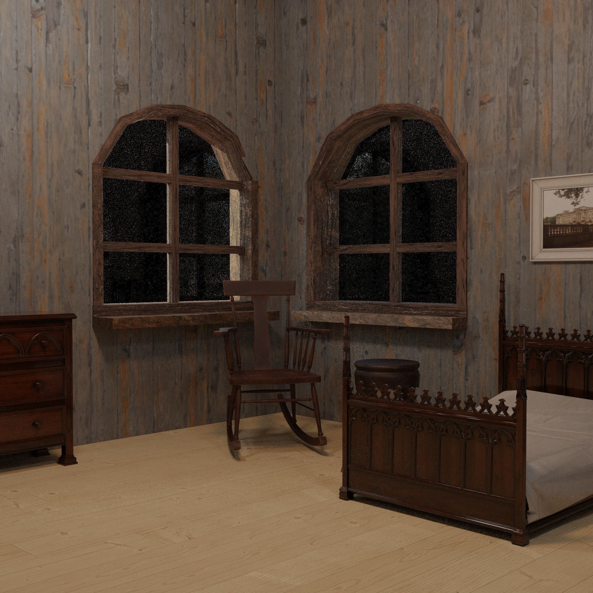 Enterable Grocery and Home Low-poly 3D model_7