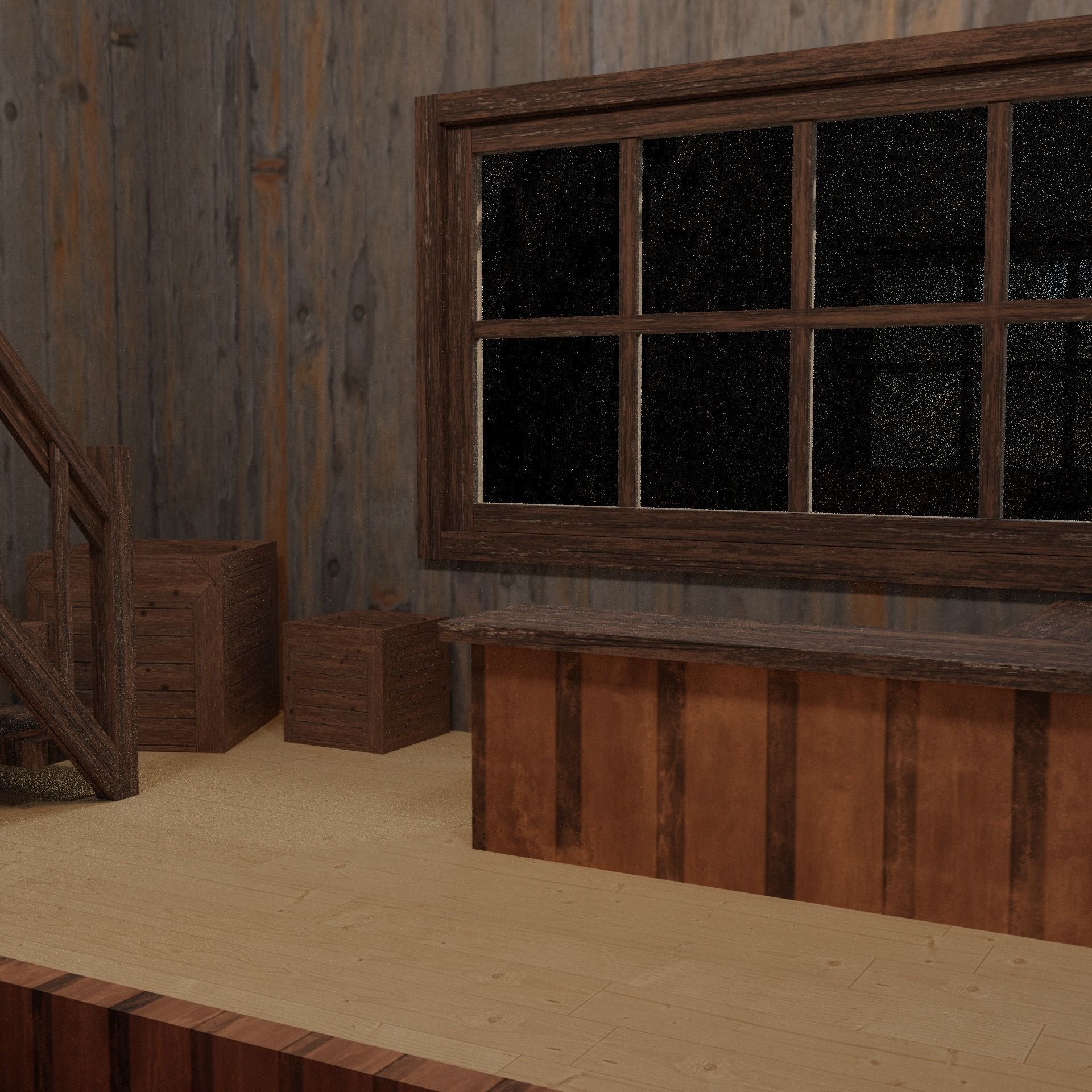 Enterable Grocery and Home Low-poly 3D model_6