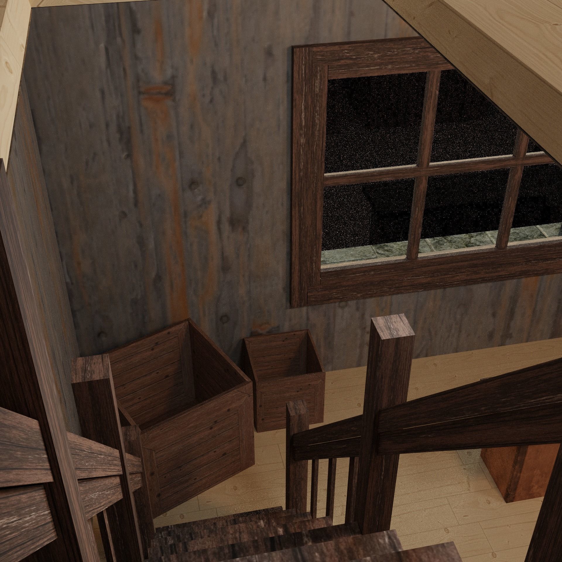 Enterable Grocery and Home Low-poly 3D model_5