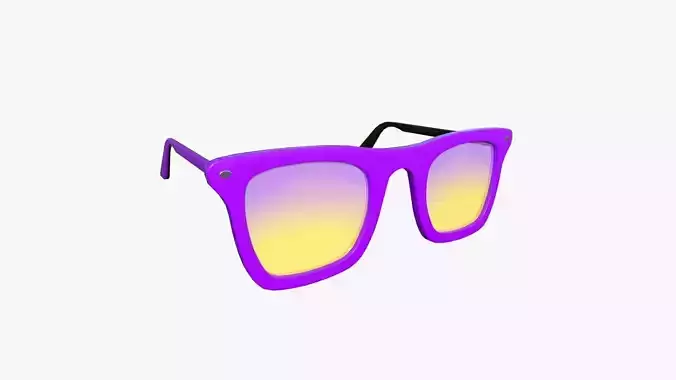 Sunglass E12 Purple Yellow - Character Design Fashion Free low-poly 3D model