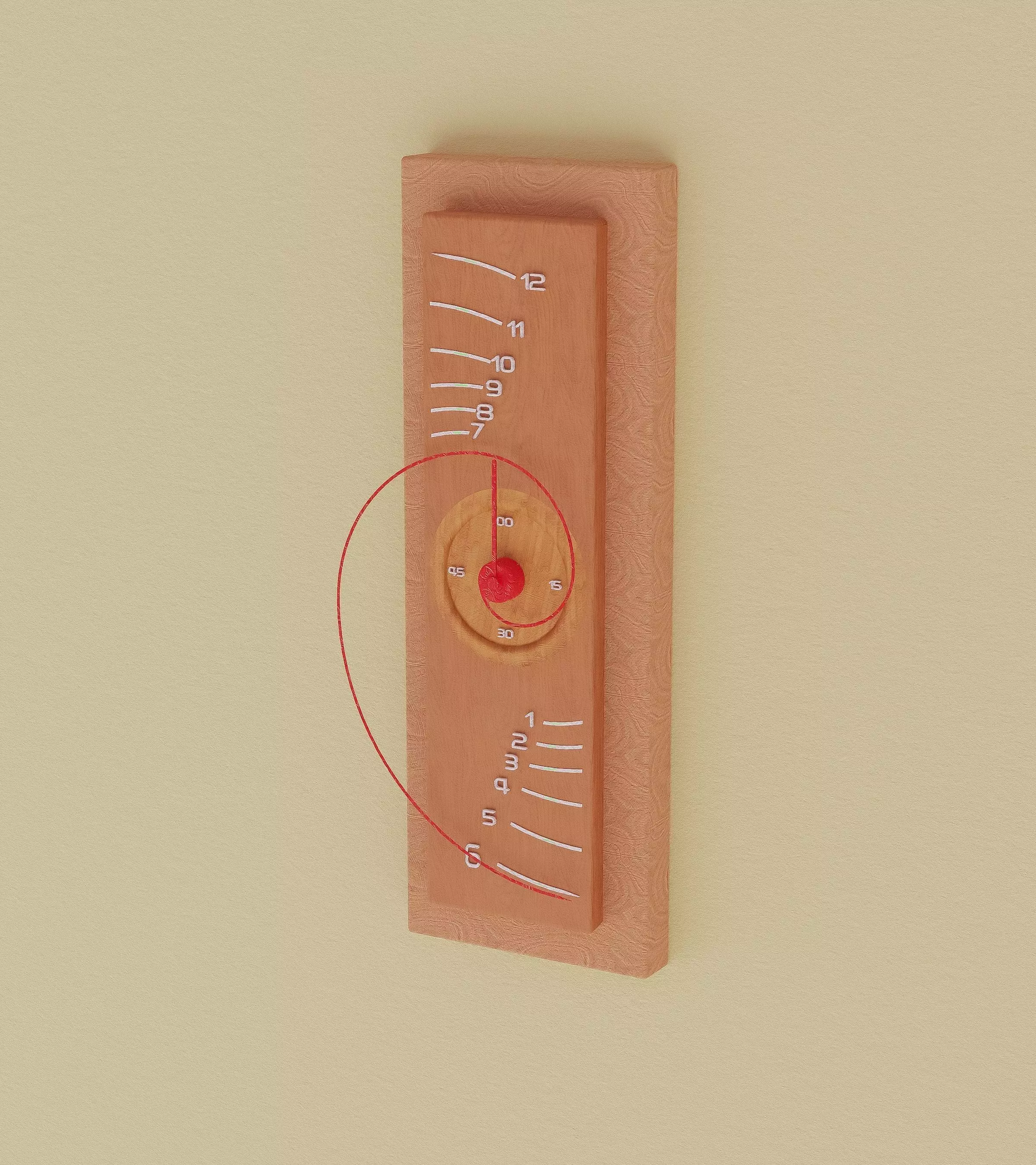 fibonacci wooden wall clock Low-poly 3D model_0