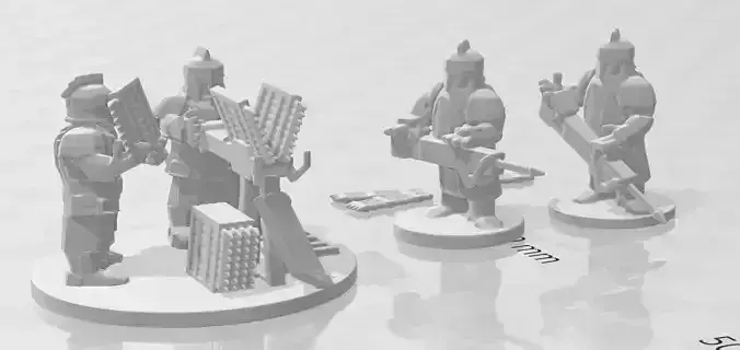 dwarf bolt shooters and scorpion repeating Ballista 28mm 3D print model