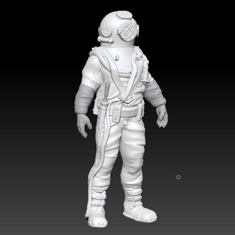 NEW Mark V Diver 3d Print Ready  Just Added Dive Bag 3D print model_5