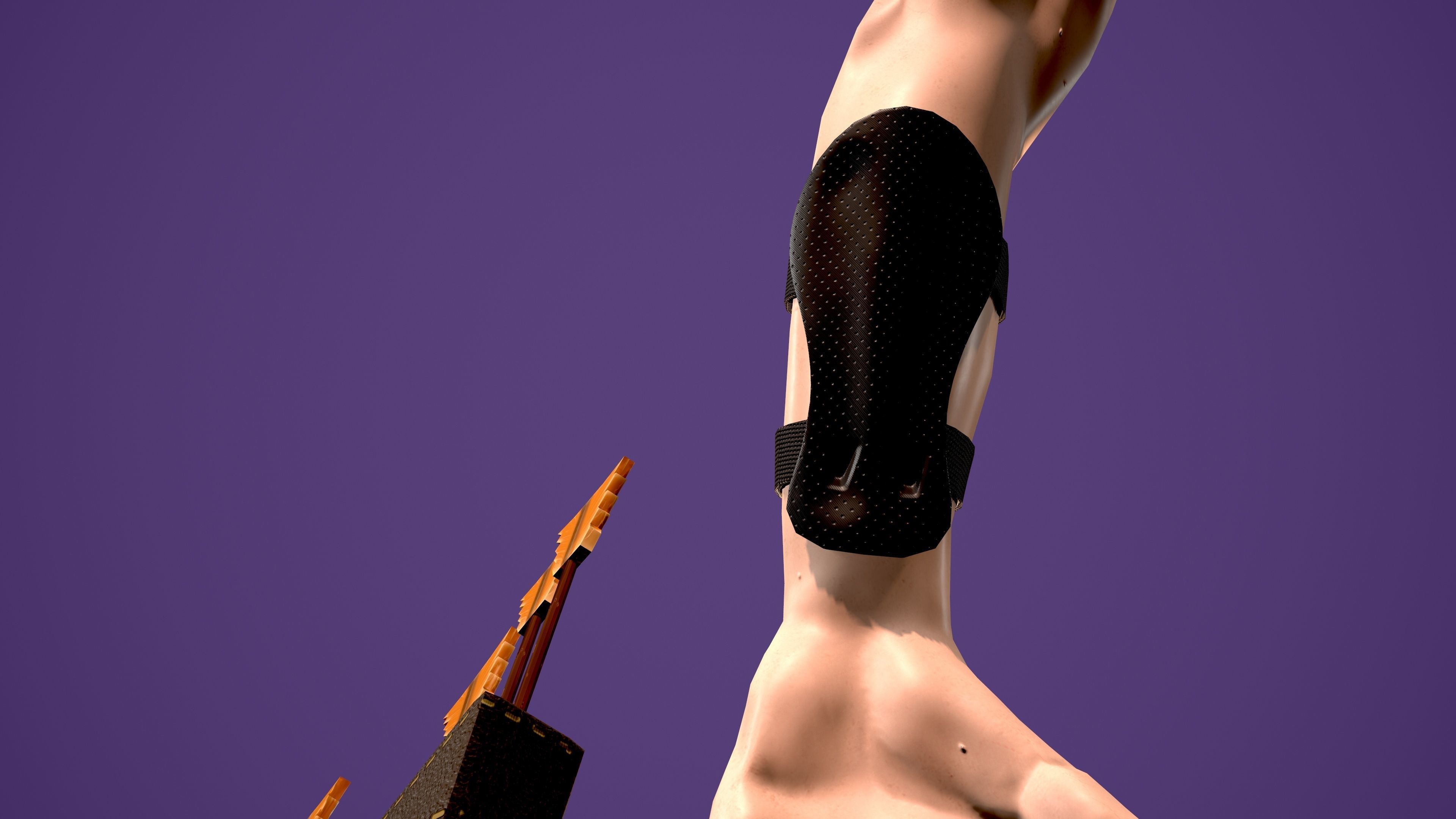 Archer boy with bow and arrow Low-poly 3D model_9