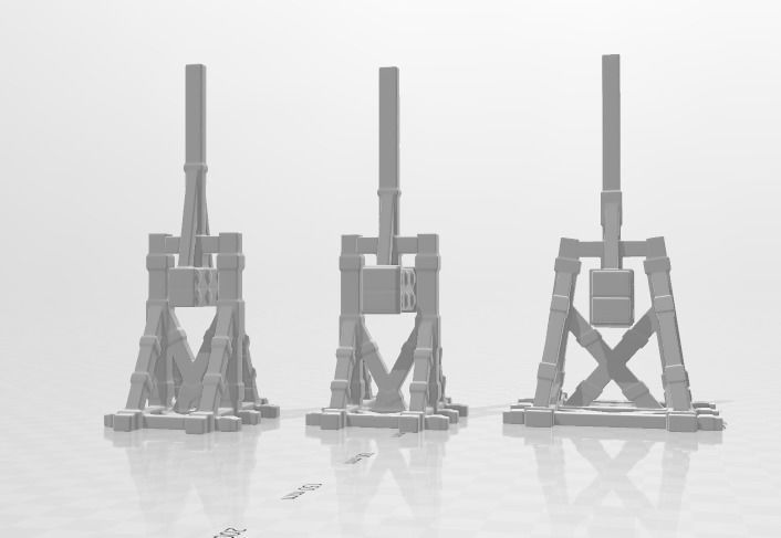 bricole Mangonel Traction Trebuchet medieval artillery 28mm  3D print model_3