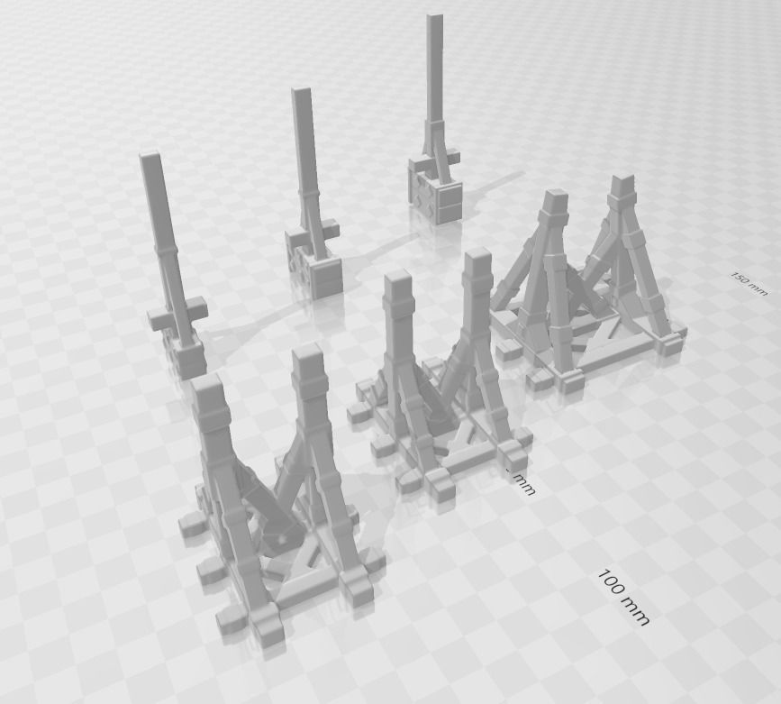 bricole Mangonel Traction Trebuchet medieval artillery 28mm  3D print model_2