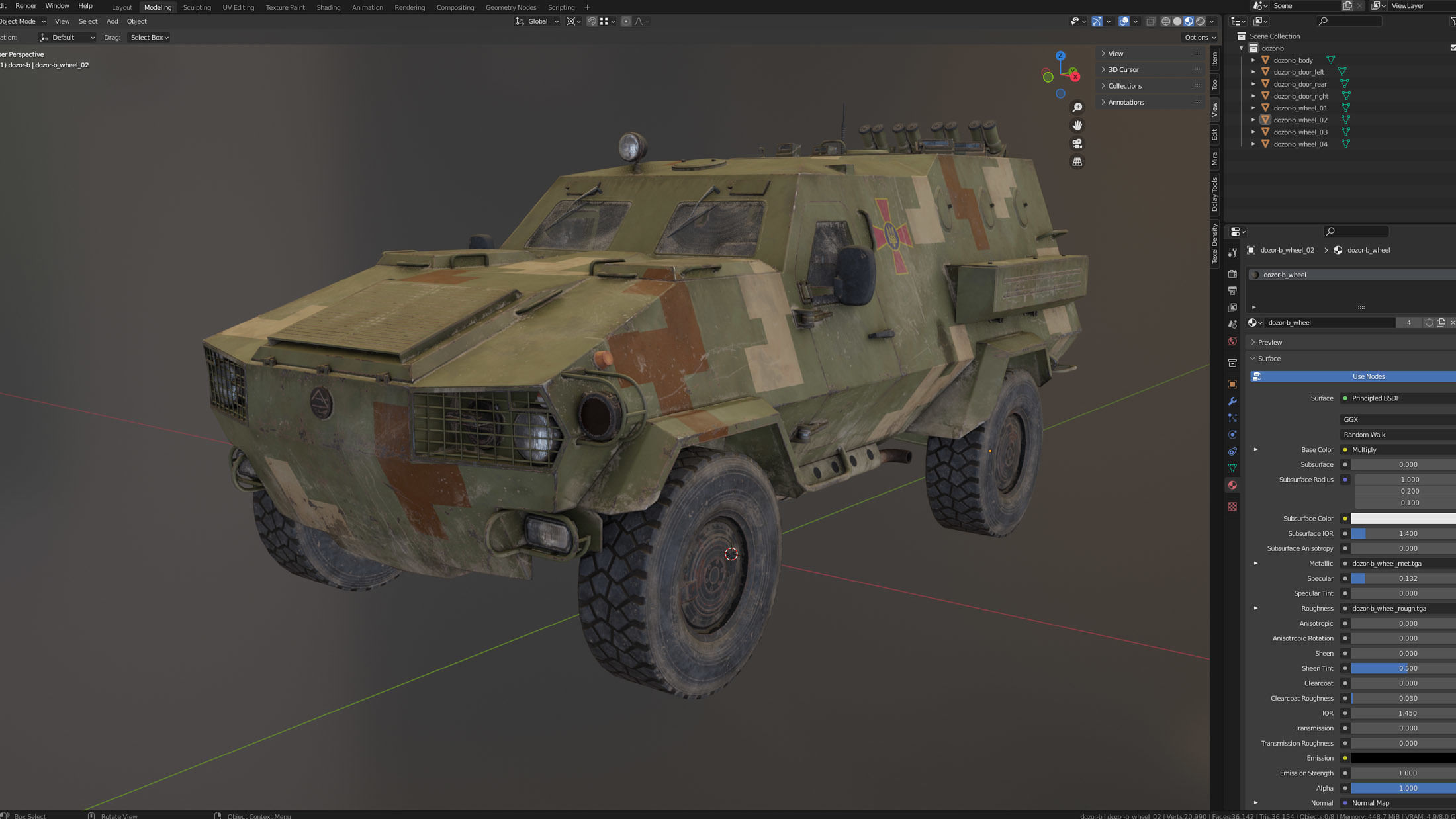 Dozor-B Ukrainian APC Low-poly 3D model_13
