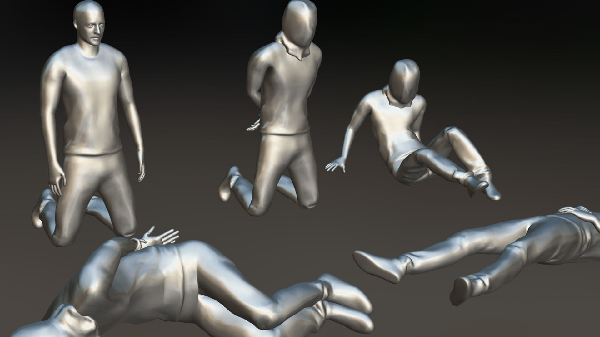 Hostage Prisoner asset with idle Animations Low-poly 3D model_7