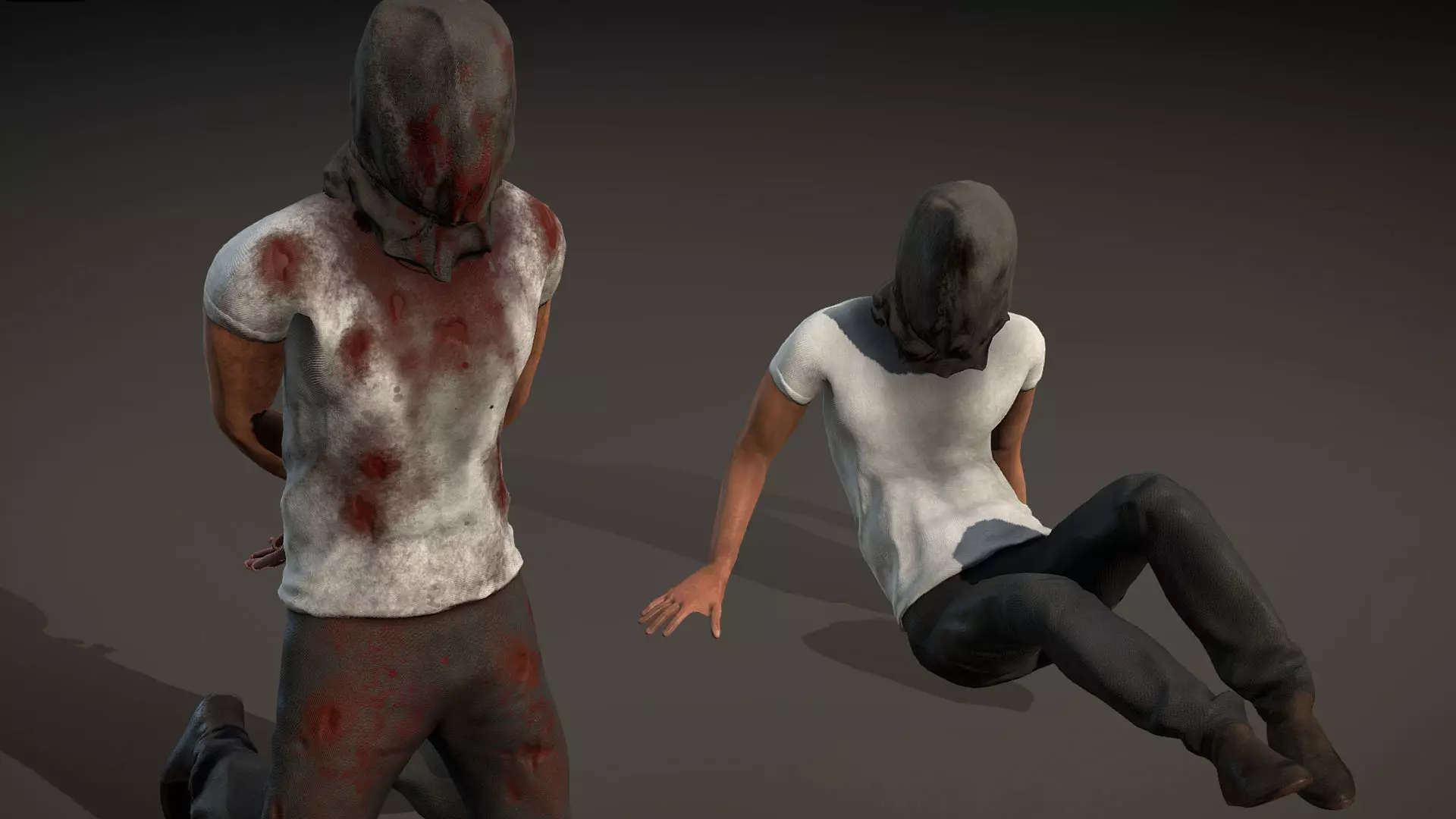 Hostage Prisoner asset with idle Animations Low-poly 3D model_0