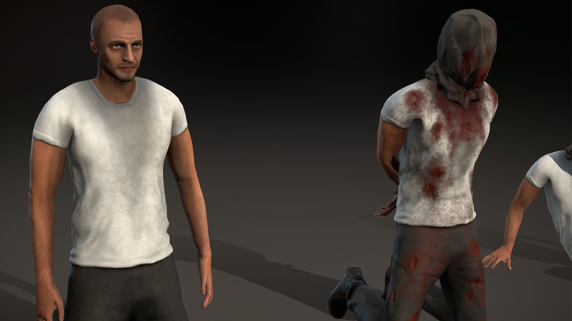 Hostage Prisoner asset with idle Animations Low-poly 3D model_4