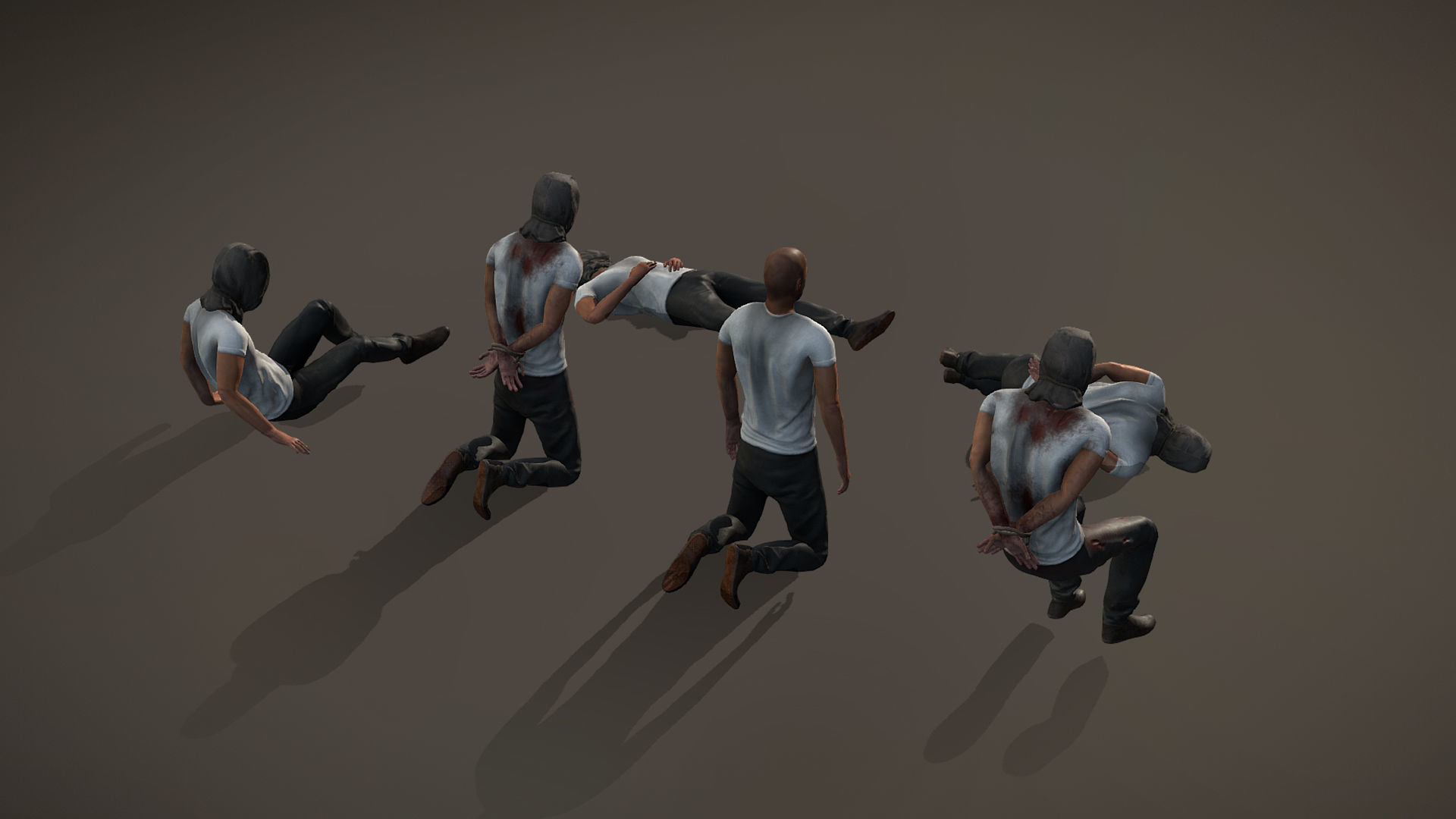 Hostage Prisoner asset with idle Animations Low-poly 3D model_3