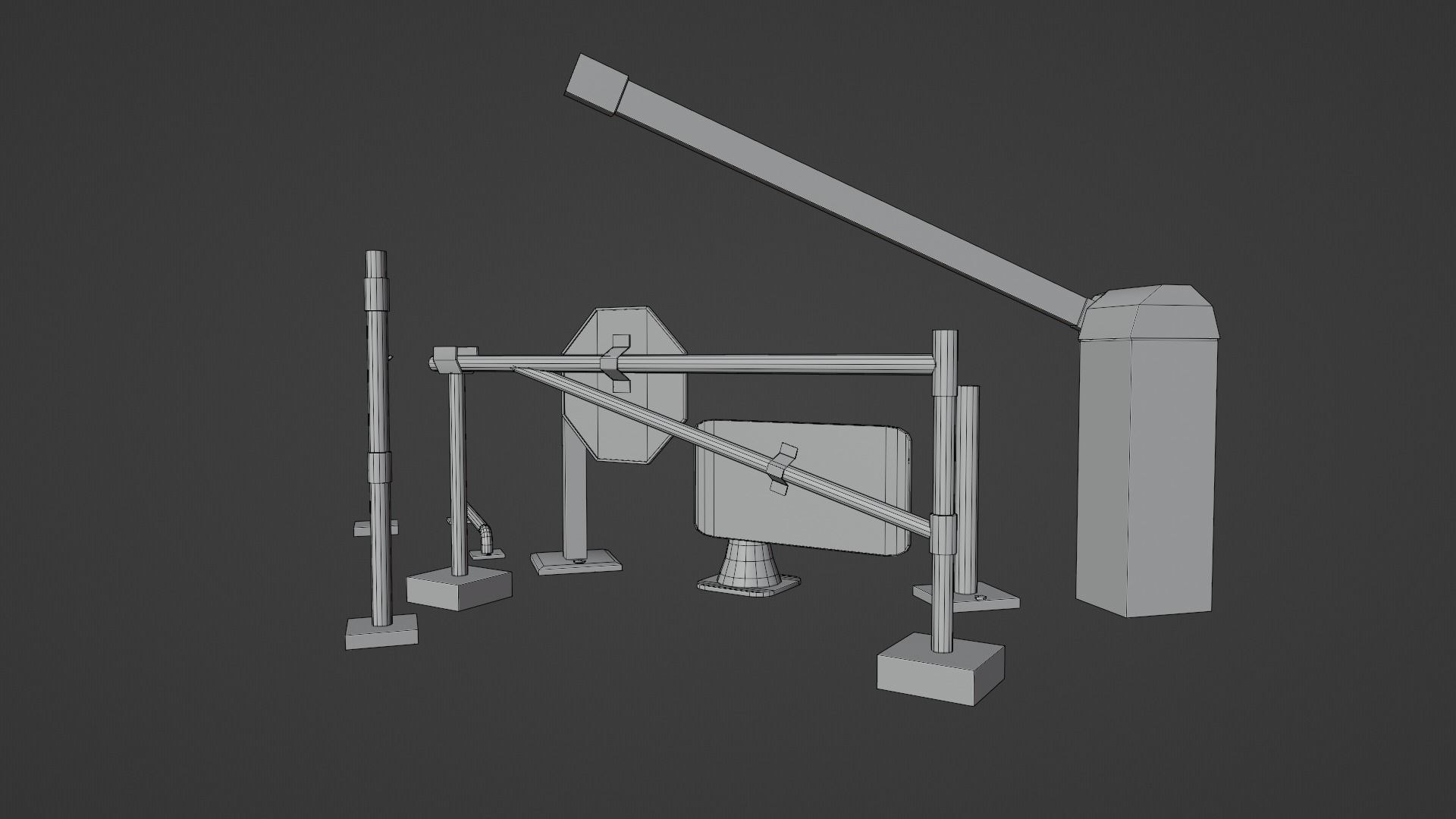 Barriers pole Low-poly 3D model_15