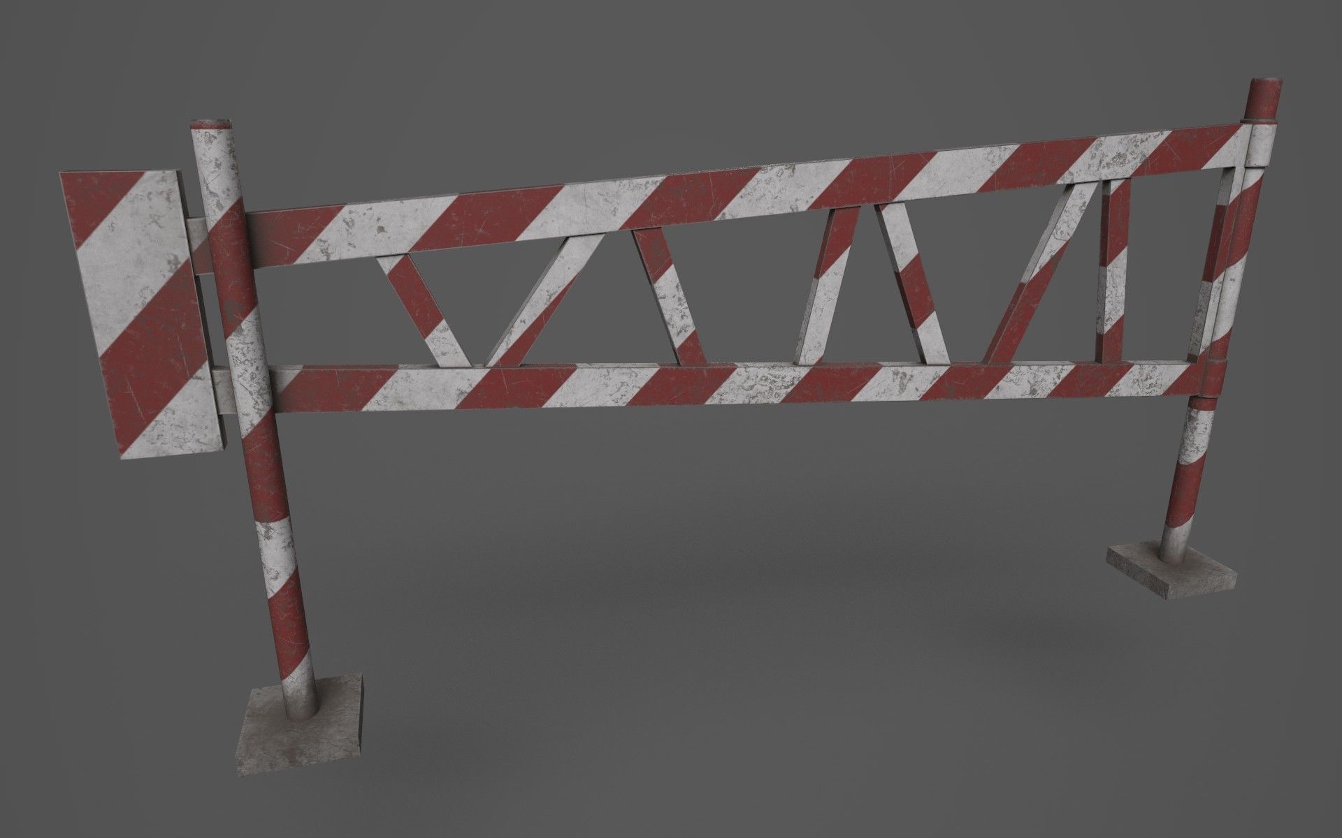 Barriers pole Low-poly 3D model_10