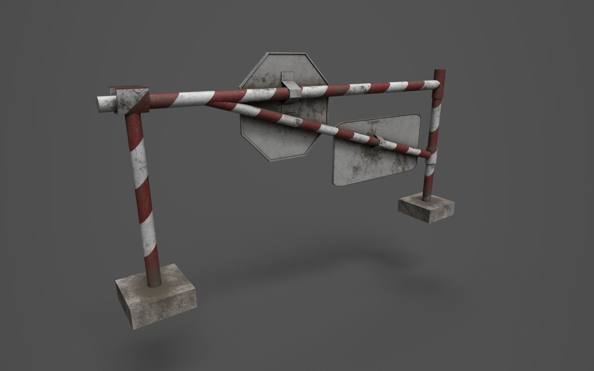 Barriers pole Low-poly 3D model_8