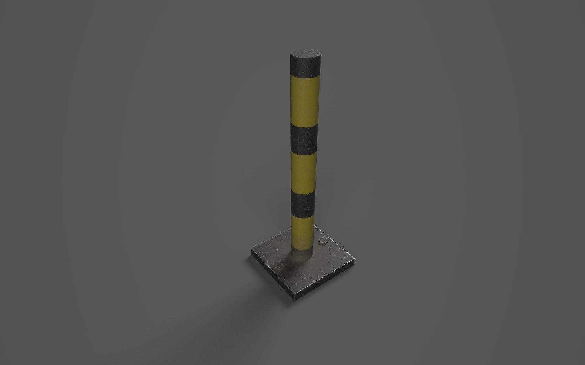 Barriers pole Low-poly 3D model_13