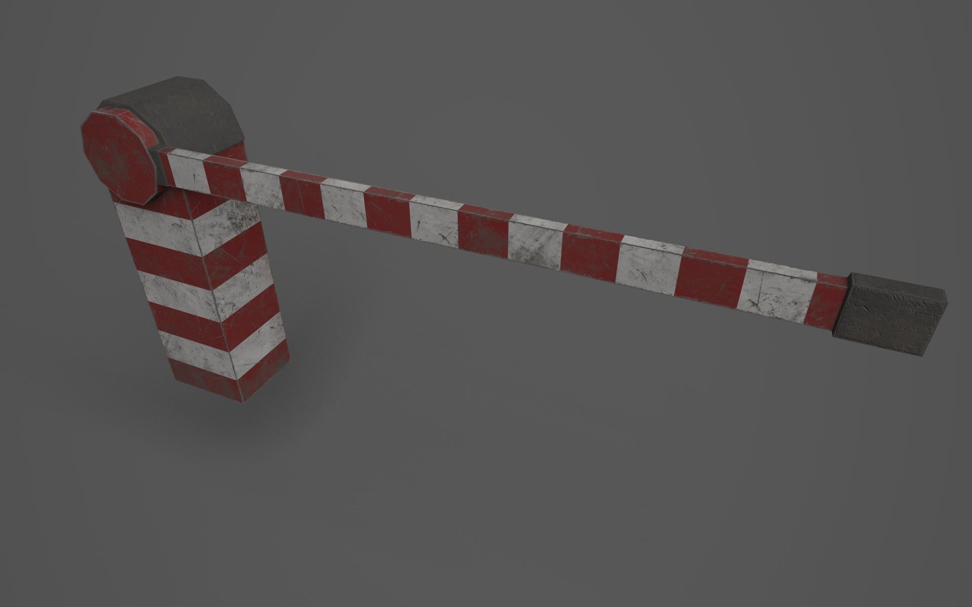 Barriers pole Low-poly 3D model_11