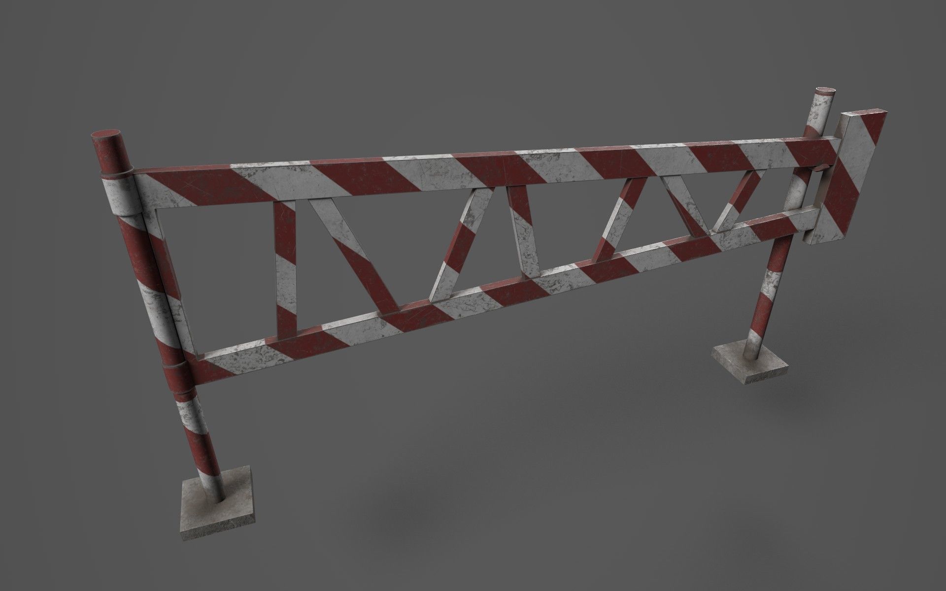 Barriers pole Low-poly 3D model_9