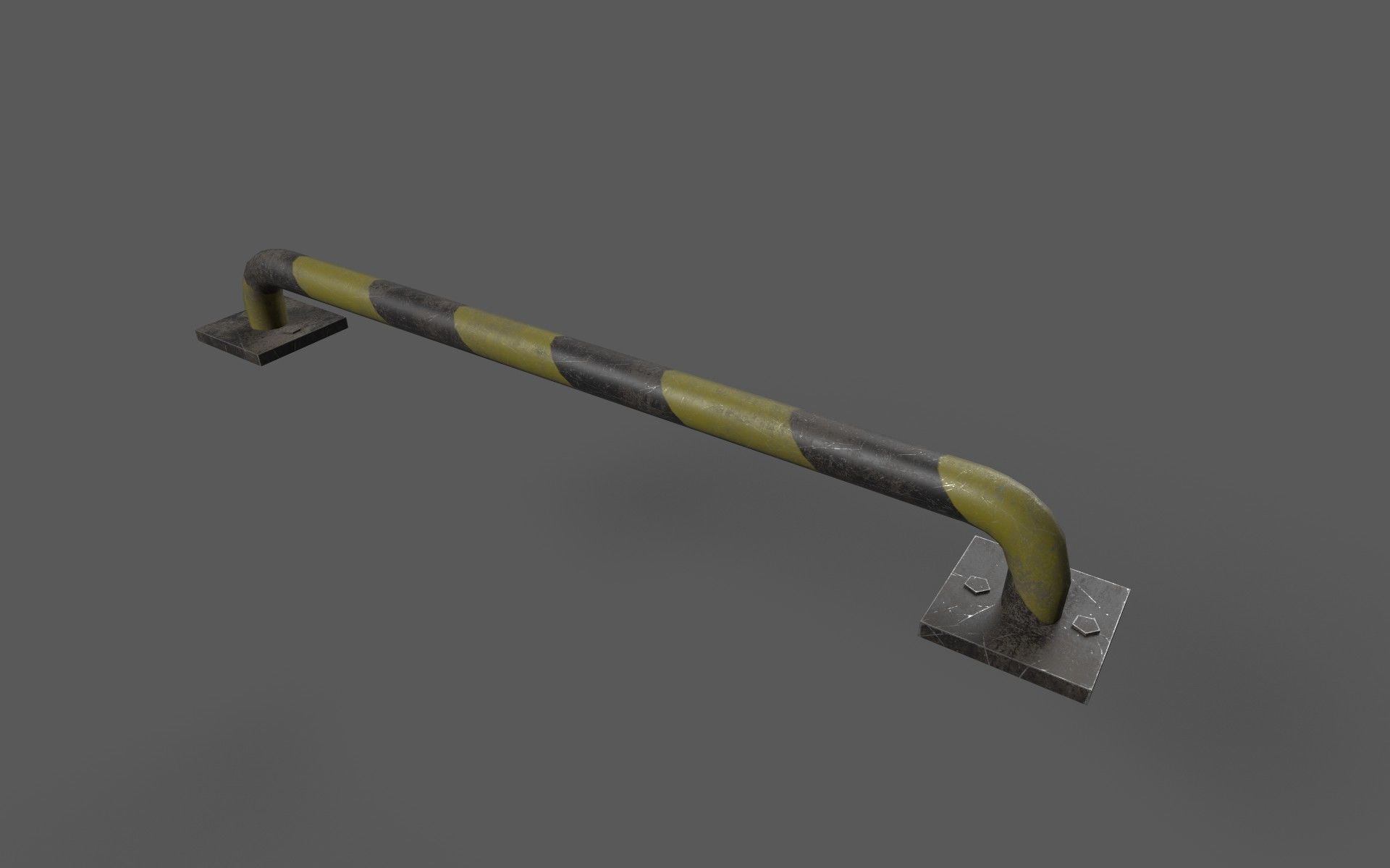 Barriers pole Low-poly 3D model_4