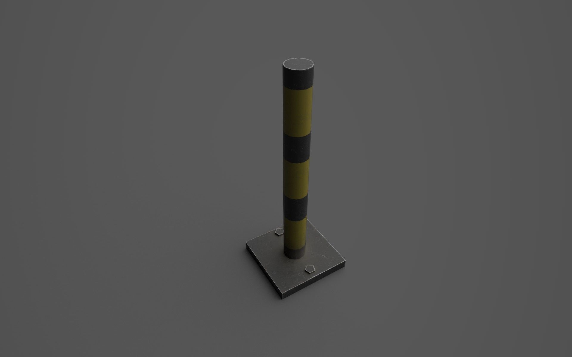 Barriers pole Low-poly 3D model_14