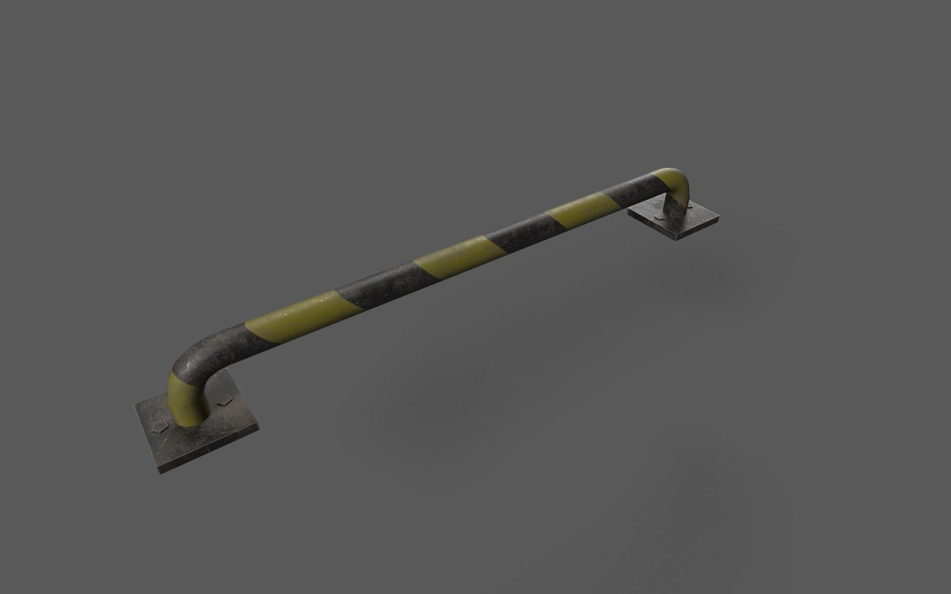 Barriers pole Low-poly 3D model_3