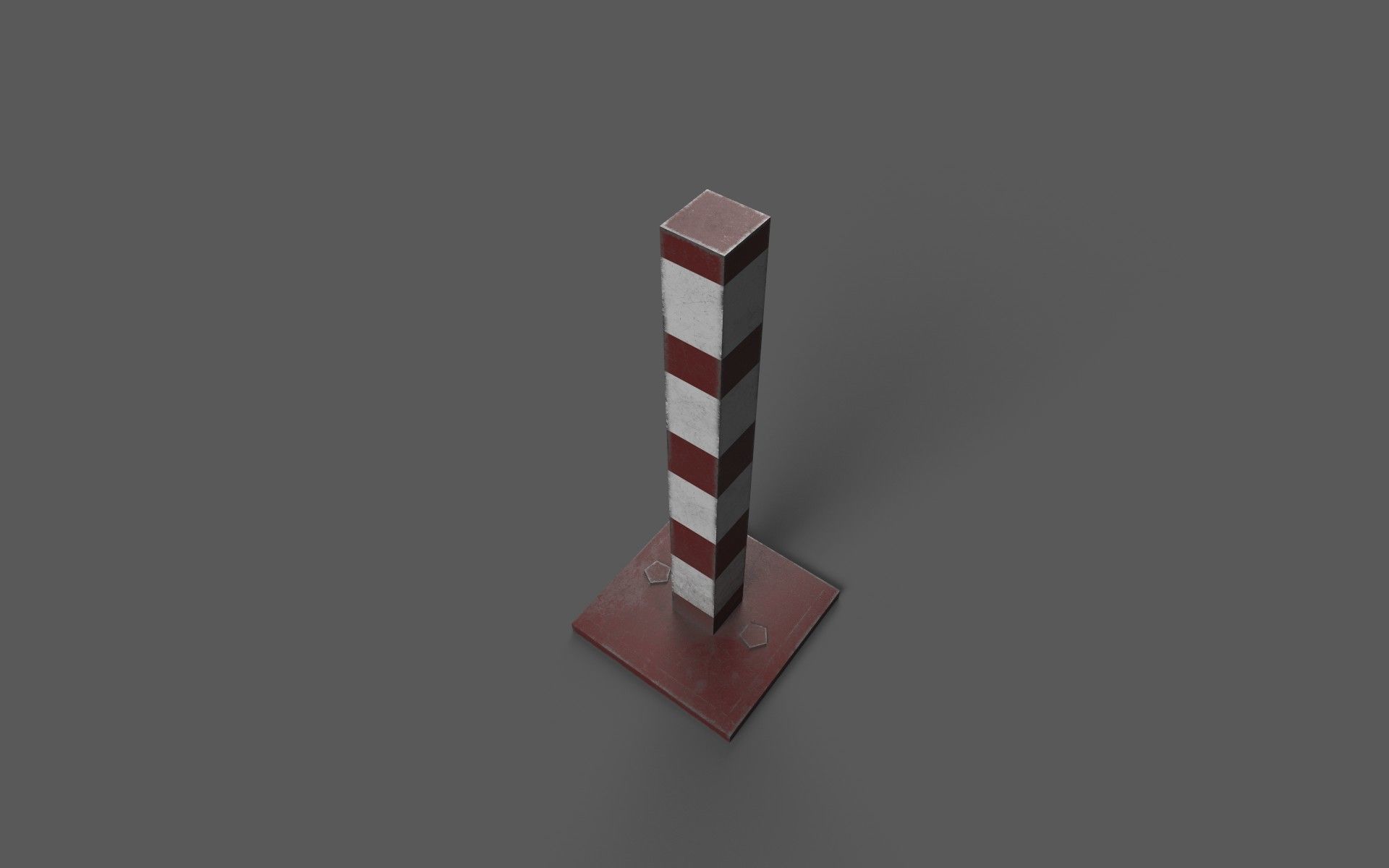 Barriers pole Low-poly 3D model_2
